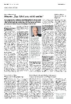 Vorschauseite 1: Meurer: „Das führt uns nicht weiter.“