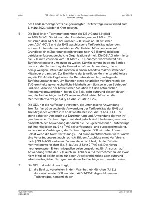 Vorschauseite 3: I. Tarifrecht. Verdrängung von Tarifverträgen nach § 4a Abs. 2 Satz 2 TVG – Unterlassungsanspruch der Gewerkschaft – Bestimmtheit von Unterlassungsanträgen
