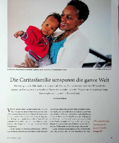 Vorschauseite 1: Die Caritasfamilie umspannt die ganze Welt