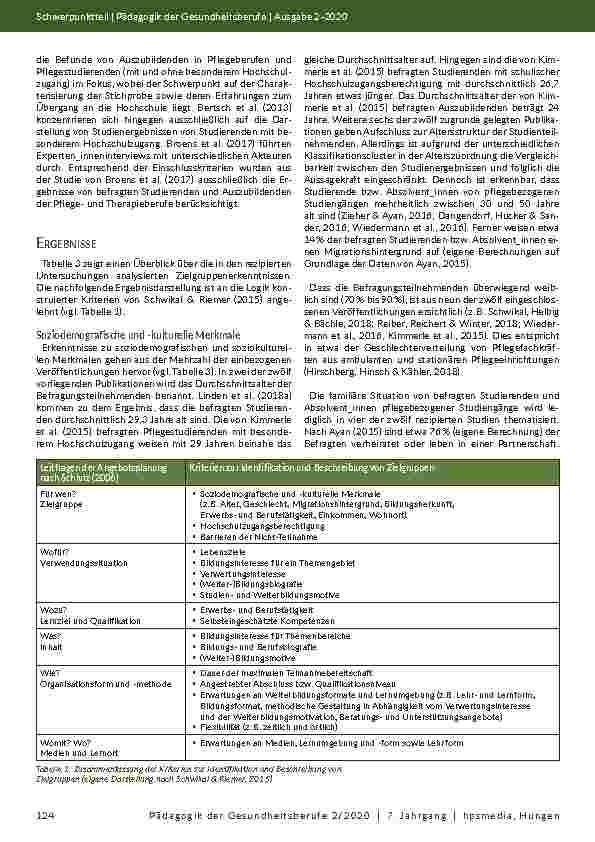 Vorschauseite 3: Was wir über Zielgruppen von Pflegestudiengängen (nicht) wissen: Ein systematisches Review