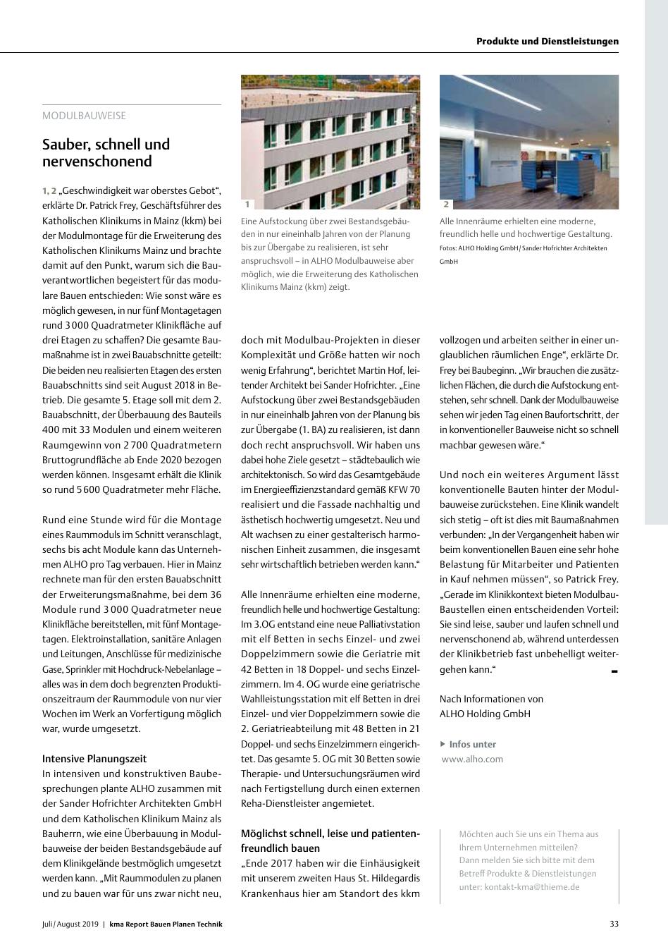 Vorschauseite 1: Modulbauweise: Sauber, schnell und nervenschonend