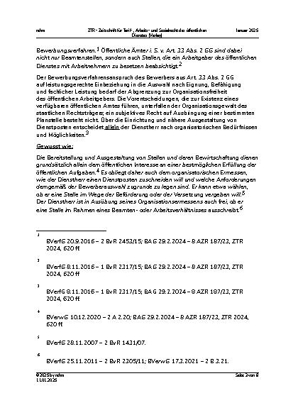 Vorschauseite 3: Bewerbungsverfahrensanspruch und sachgrundlose Befristung – Auswahlermessen des Arbeitgebers –