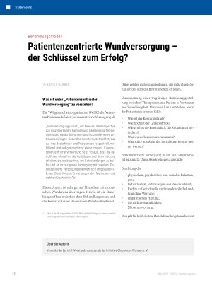Vorschauseite 1: Patientenzentrierte Wundversorgung – der Schlüssel zum Erfolg?