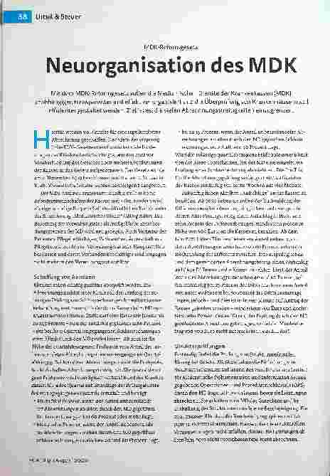Vorschauseite 1: Neuorganisation des MDK