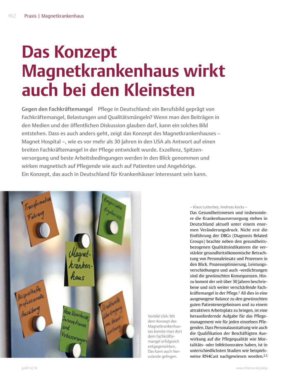 Vorschauseite 1: Das Konzept Magnetkrankenhaus wirkt auch bei den Kleinsten