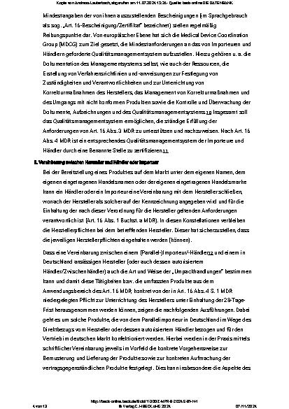 Vorschauseite 4: Die Informationspflichten des Parallelimporteurs von Medizinprodukten unter Art. 16 Abs. 4 MDR – dispositives Recht?
