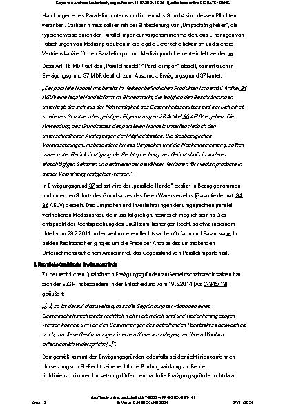 Vorschauseite 6: Die Informationspflichten des Parallelimporteurs von Medizinprodukten unter Art. 16 Abs. 4 MDR – dispositives Recht?
