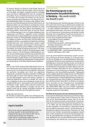 Vorschauseite 1: Das Präventionsgesetz in der kommunalen Gesundheitsförderung in Nürnberg – Was wurde erreicht, was braucht es jetzt