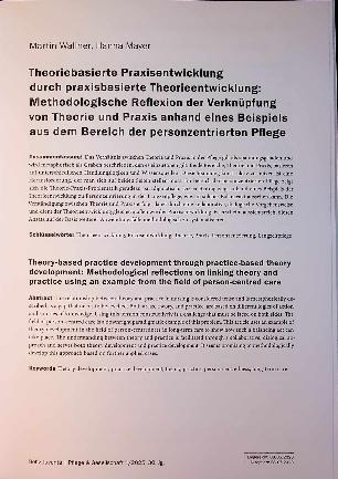 Vorschauseite 1: Theoriebasierte Praxisentwicklung durch praxisbasierte Theorieentwicklung: Methodologische Reflexion der Verknüpfung von Theorie und Praxis anhand eines Beispiels aus dem Bereich…