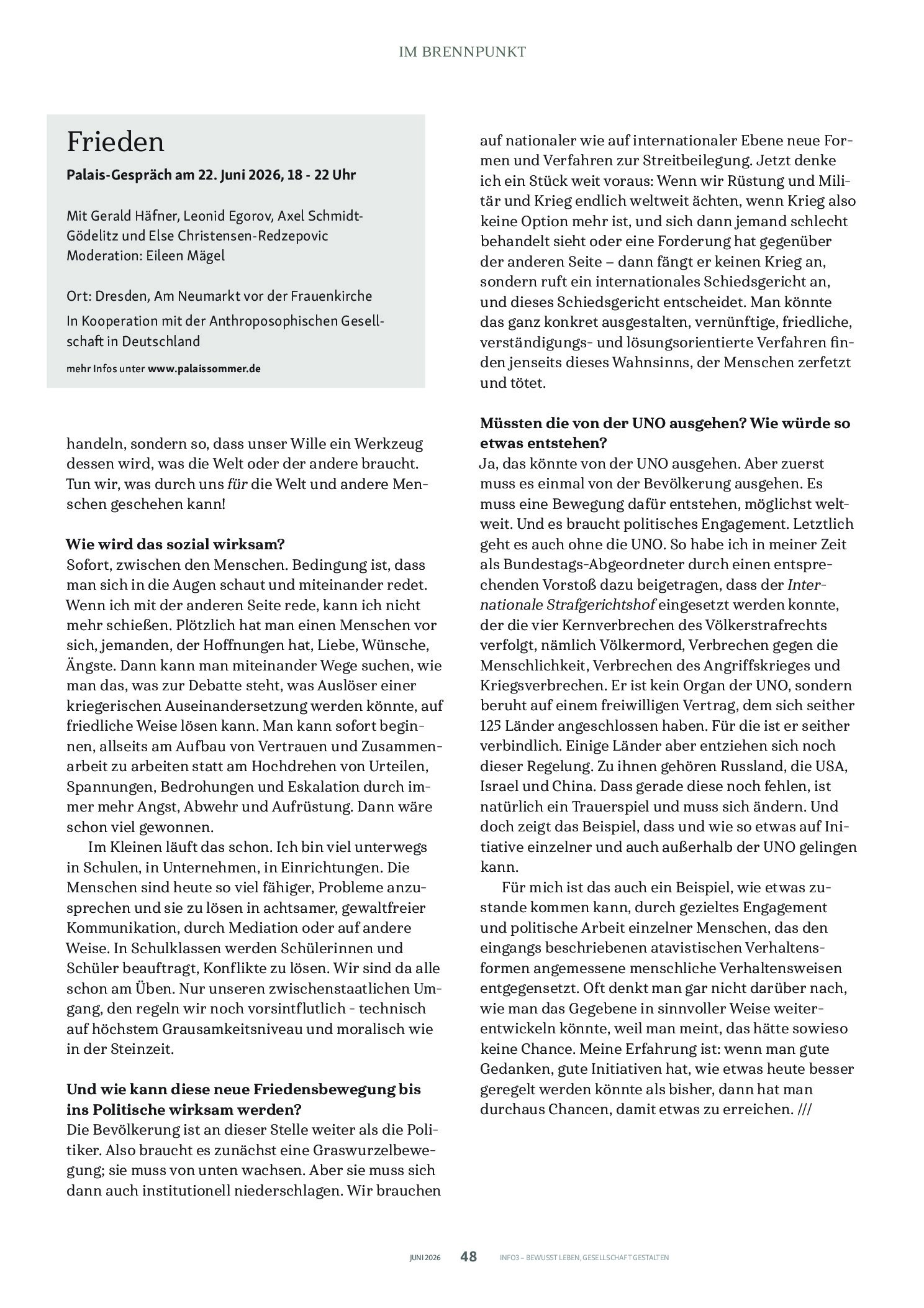 Vorschauseite 5: Krieg und Frieden