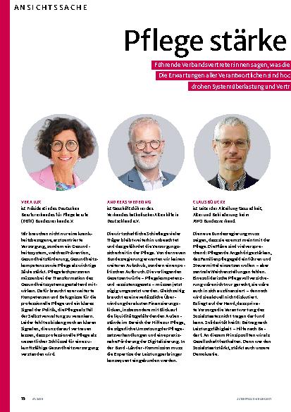Vorschauseite 1: Pflege stärken - aber wie?
