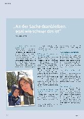 Vorschauseite 1: "An der Sache dranbleiben, egal wie schwer das ist."
