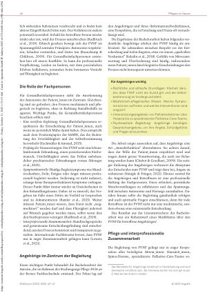 Vorschauseite 2: Freiwilliger Verzicht auf Nahrung und Flüssigkeit Ein Blick auf die Bedürfnisse von Angehörigen und Gesundheitsfachpersonen