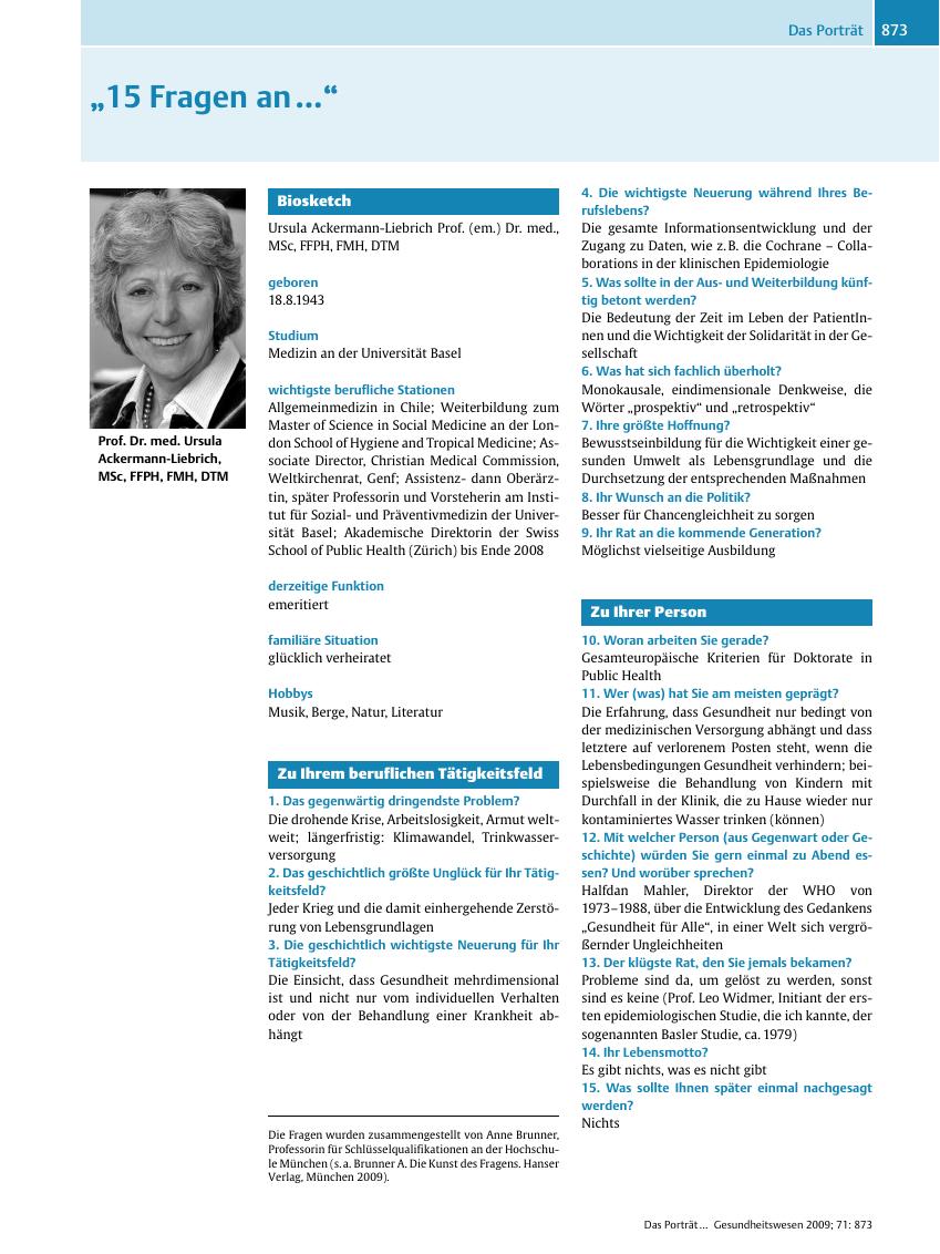 Vorschauseite 1: ? 15 Fragen an? ??