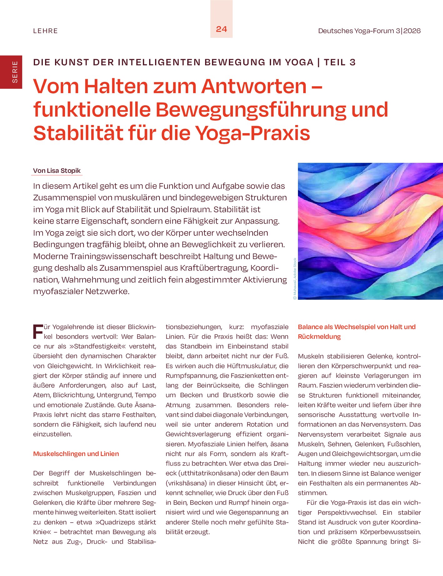 Vorschauseite 1: Vom Halten zum Antworten – funktionelle Bewegungsführung und Stabilität für die Yoga-Praxis