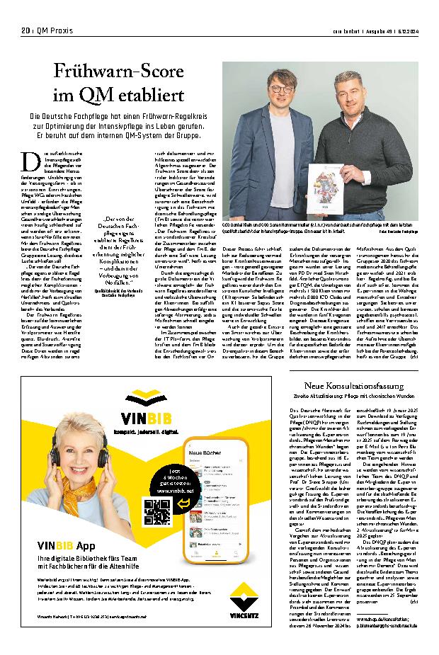 Vorschauseite 1: Frühwarn-Score im QM etabliert