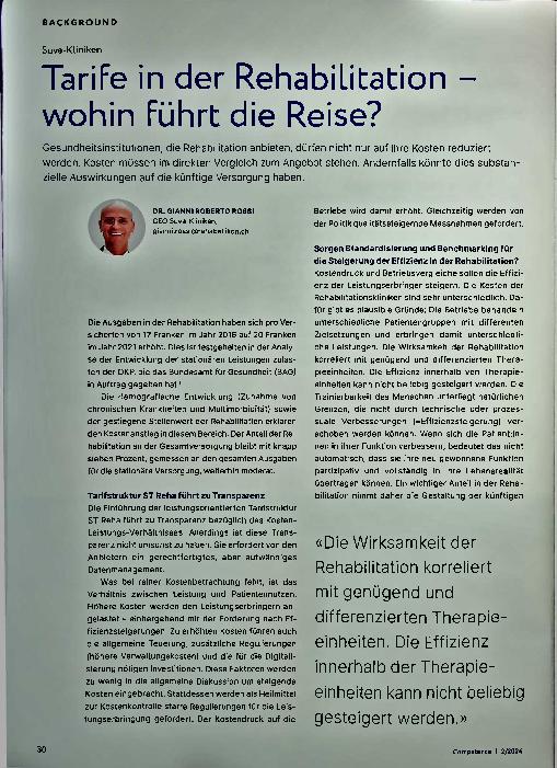 Vorschauseite 1: Tarife in der Rehabilitation - wohin führt die Reise?