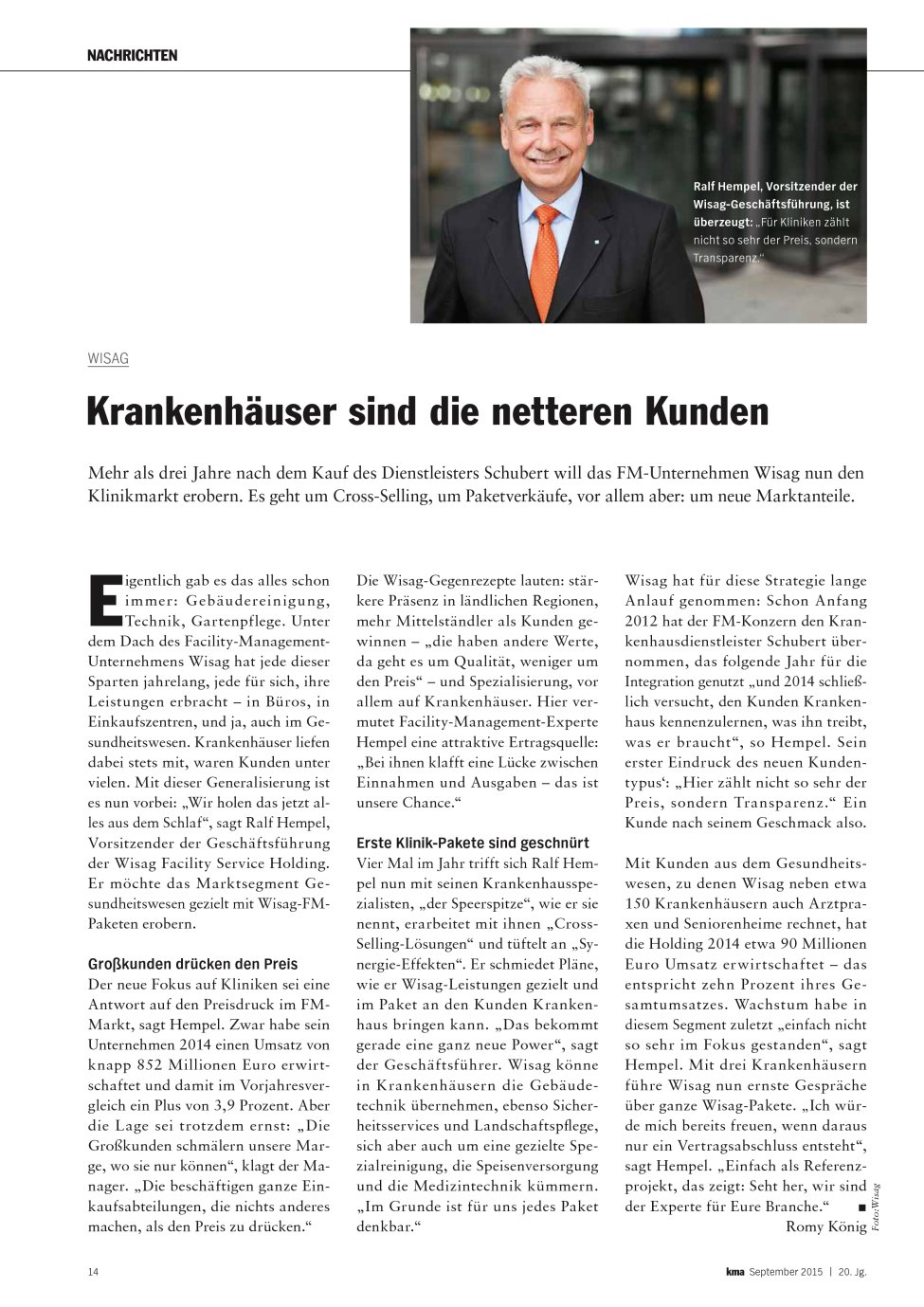 Vorschauseite 1: Krankenhäuser sind die netteren Kunden