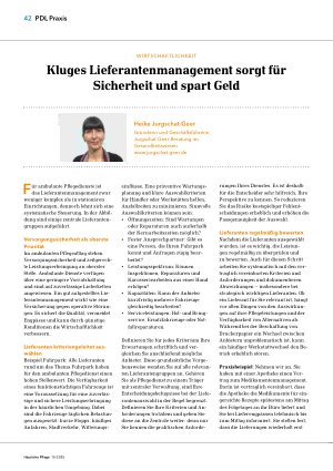 Vorschauseite 1: Kluges Lieferantenmanagement sorgt ür Sicherheit und spart Geld