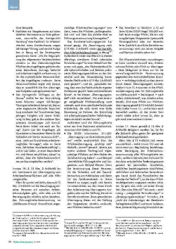 Vorschauseite 2: Warum § 13 ArbSchG irrelevant und irreführend ist Teil 2 Zwölf Irrungen und Verwirrungen zur „Übertragung von Unternehmerpflichten“ und Arbeitsschutzbeauftragung der Führungskräfte