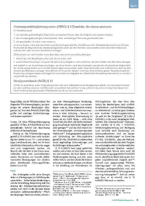 Vorschauseite 3: Warum § 13 ArbSchG irrelevant und irreführend ist Teil 2 Zwölf Irrungen und Verwirrungen zur „Übertragung von Unternehmerpflichten“ und Arbeitsschutzbeauftragung der Führungskräfte