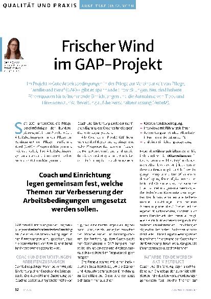 Vorschauseite 1: Frischer Wind im GAP-Projekt