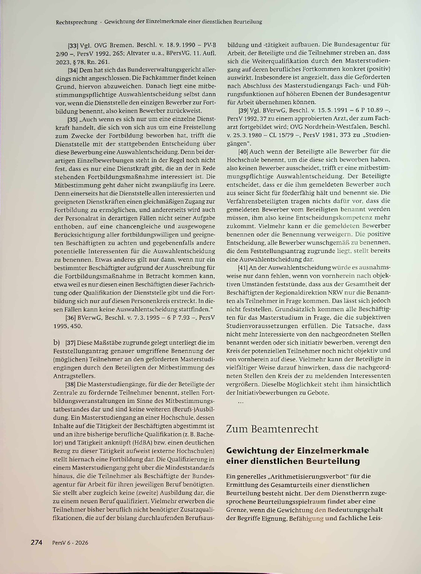 Vorschauseite 1: Gewichtung der Einzelmerkmale einer dienstlichen Beurteilung