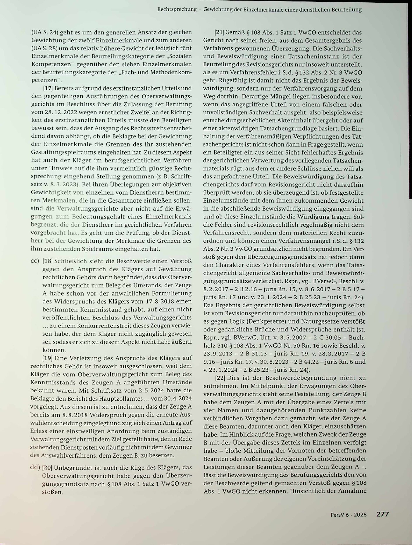 Vorschauseite 4: Gewichtung der Einzelmerkmale einer dienstlichen Beurteilung