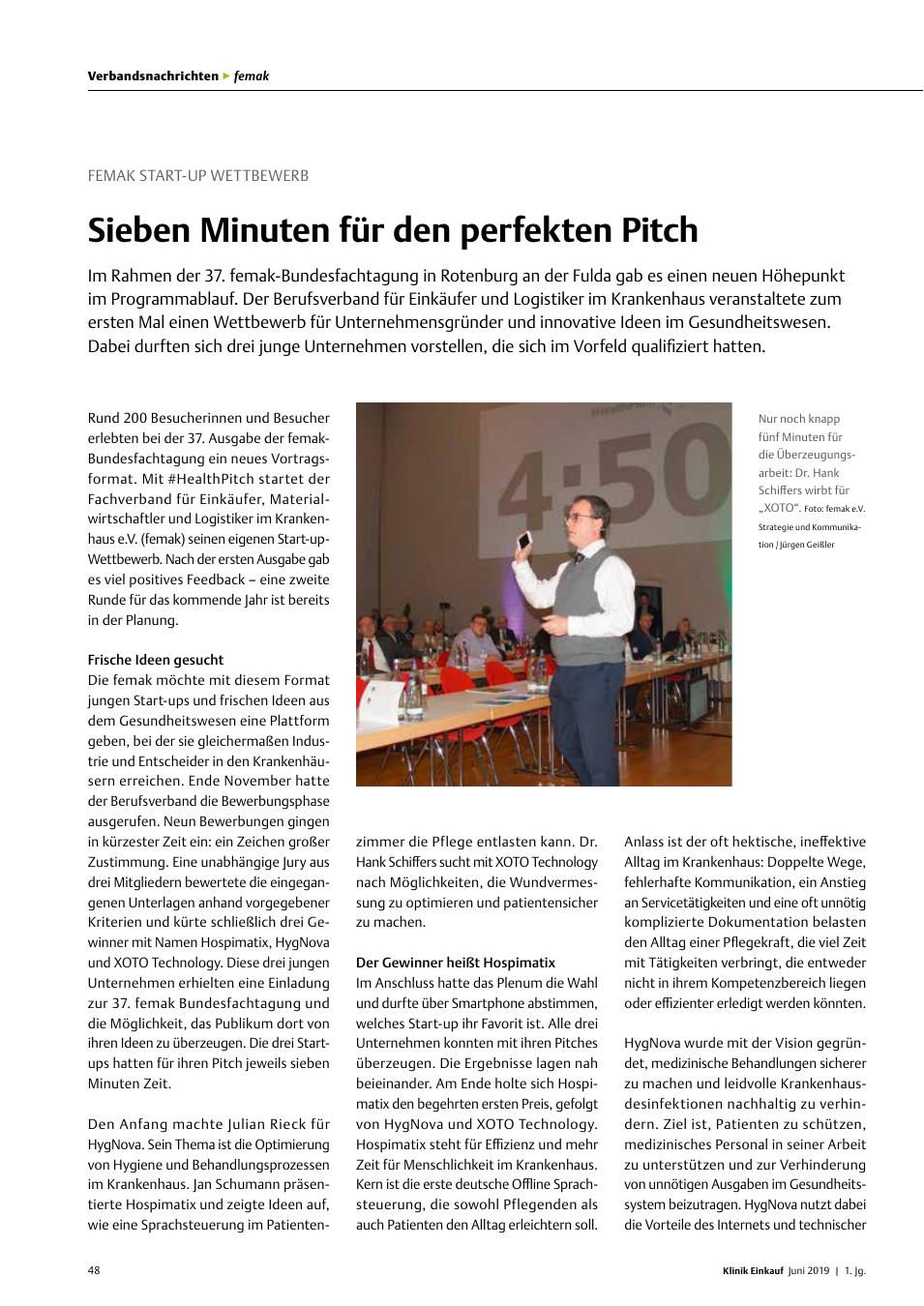 Vorschauseite 1: Femak Start-Up Wettbewerb: Sieben Minuten für den Perfekten Pitch