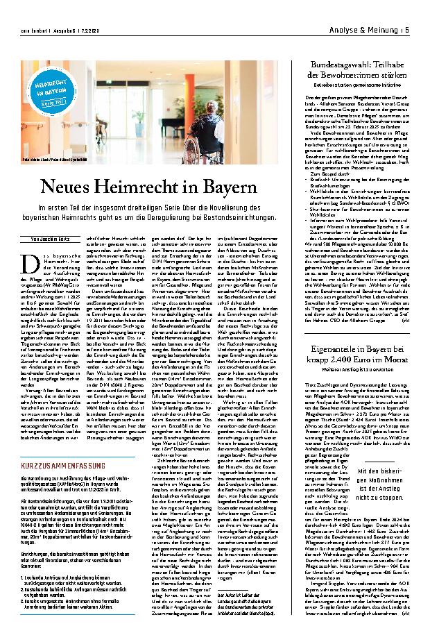 Vorschauseite 1: Corrected: Neues Heimrecht in Bayern