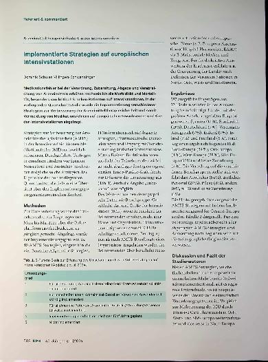 Vorschauseite 1: Implementierte Strategien auf europäischen Intensivstationen