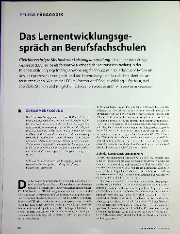 Vorschauseite 1: Das Lernentwicklungsgespräch an Berufsfachschulen