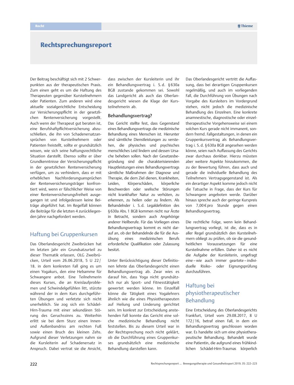 Vorschauseite 1: Rechtsprechungsreport