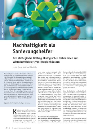 Vorschauseite 1: Nachhaltigkeit als Sanierungshelfer Der strategische Beitrag ökologischer Maßnahmen zur Wirtschaftlichkeit von Krankenhäusern
