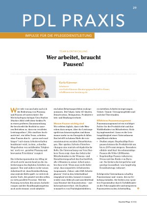 Vorschauseite 1: Wer arbeitet, braucht Pausen!