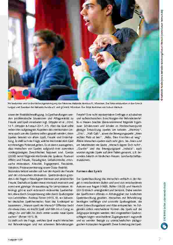 Vorschauseite 2: Mit Spaß und Freude spielen! Bedeutung und Möglichkeiten des Spiels bei Menschen mit schweren Behinderungen