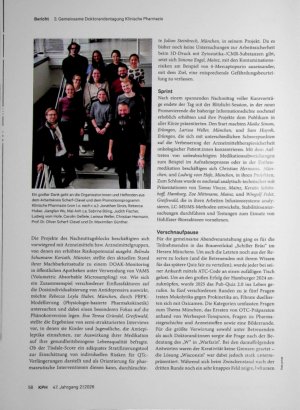 Vorschauseite 2: 3. Gemeinsame Doktorandentagung Klinische Pharmazie Zwischen Weißwurst und Wissenschaft