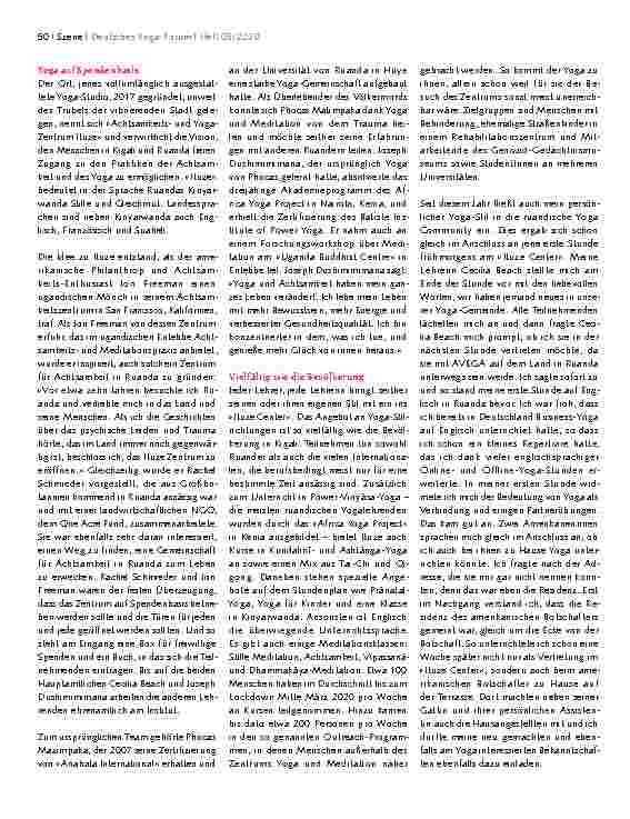 Vorschauseite 3: UNTERRICHTEN IN OSTAFRIKA: Yoga in Ruanda