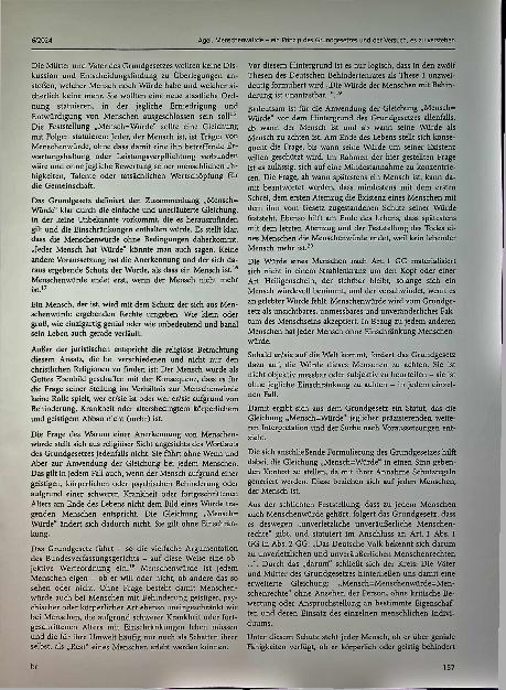 Vorschauseite 3: Menschenwürde - ein Prinzip des Grundgesetzes und der Versuch, es zu verstehen oder: Wie kommt der Mensch (mit Behinderung) zur Menschenwürde?