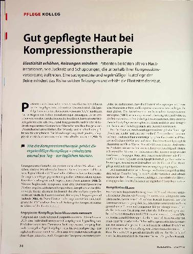 Vorschauseite 1: Gut gepflegte Haut bei Kompressionstherapie
