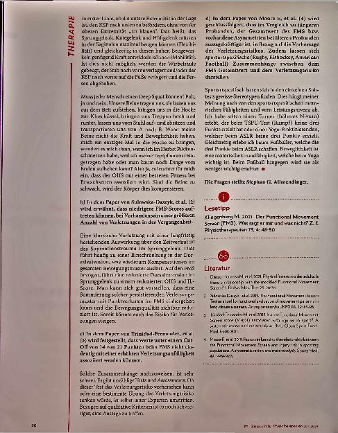 Vorschauseite 5: Der Functional Movement Screen (FMS) in der PT - Ein kollegialer Austausch