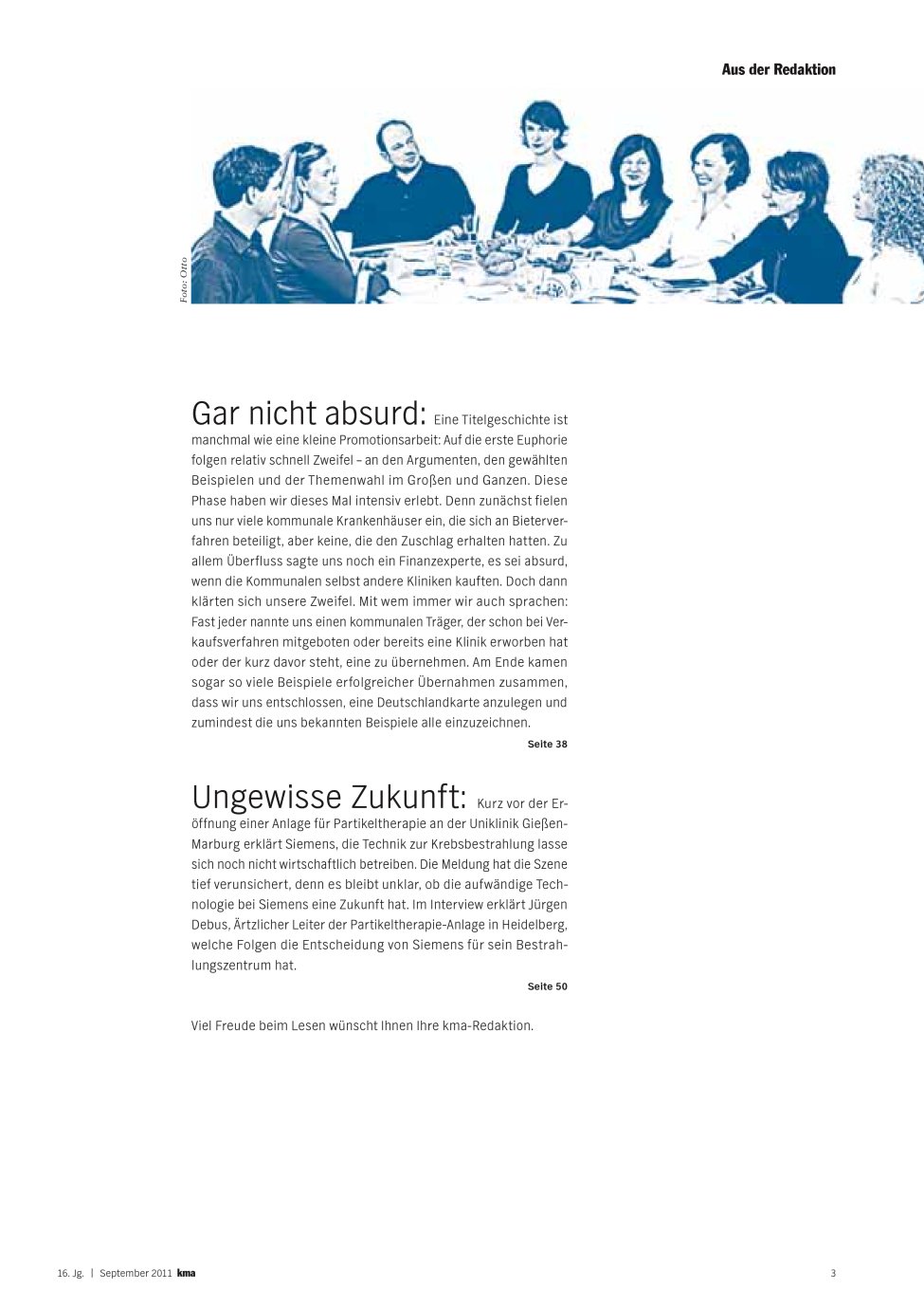 Vorschauseite 1: Aus der Redaktion
