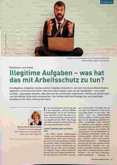 Vorschauseite 1: Selbstwert und Arbeit: Illegitime Aufgaben - was hat das mit Arbeitsschutz zu tun?
