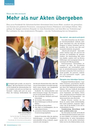 Vorschauseite 1: Wenn die Sifa wechselt Mehr als nur Akten übergeben