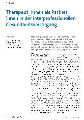 Vorschauseite 1: Therapeutinnen als Partnerinnen in der interprofessionellen Gesundheitsversorgung