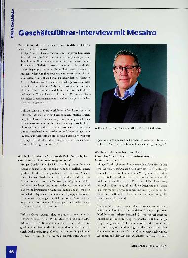 Vorschauseite 1: Geschäftsführer-Interview mit Mesalvo