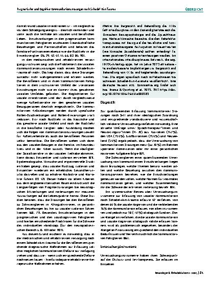 Vorschauseite 5: Pragmatische und Kognitive Kommunikationsstörungen nach Schädel-Hirn-Trauma