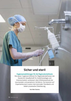 Vorschauseite 1: Sicher und steril Hygieneempfehlungen für die Regionalanästhesie