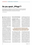 Vorschauseite 1: Do you speak "Pflege"?