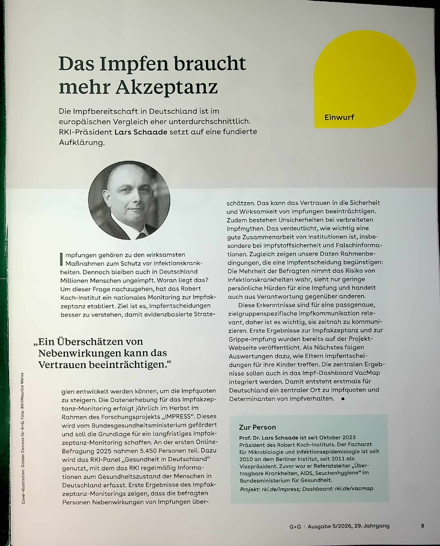 Vorschauseite 1: Das Impfen braucht mehr Akzeptanz